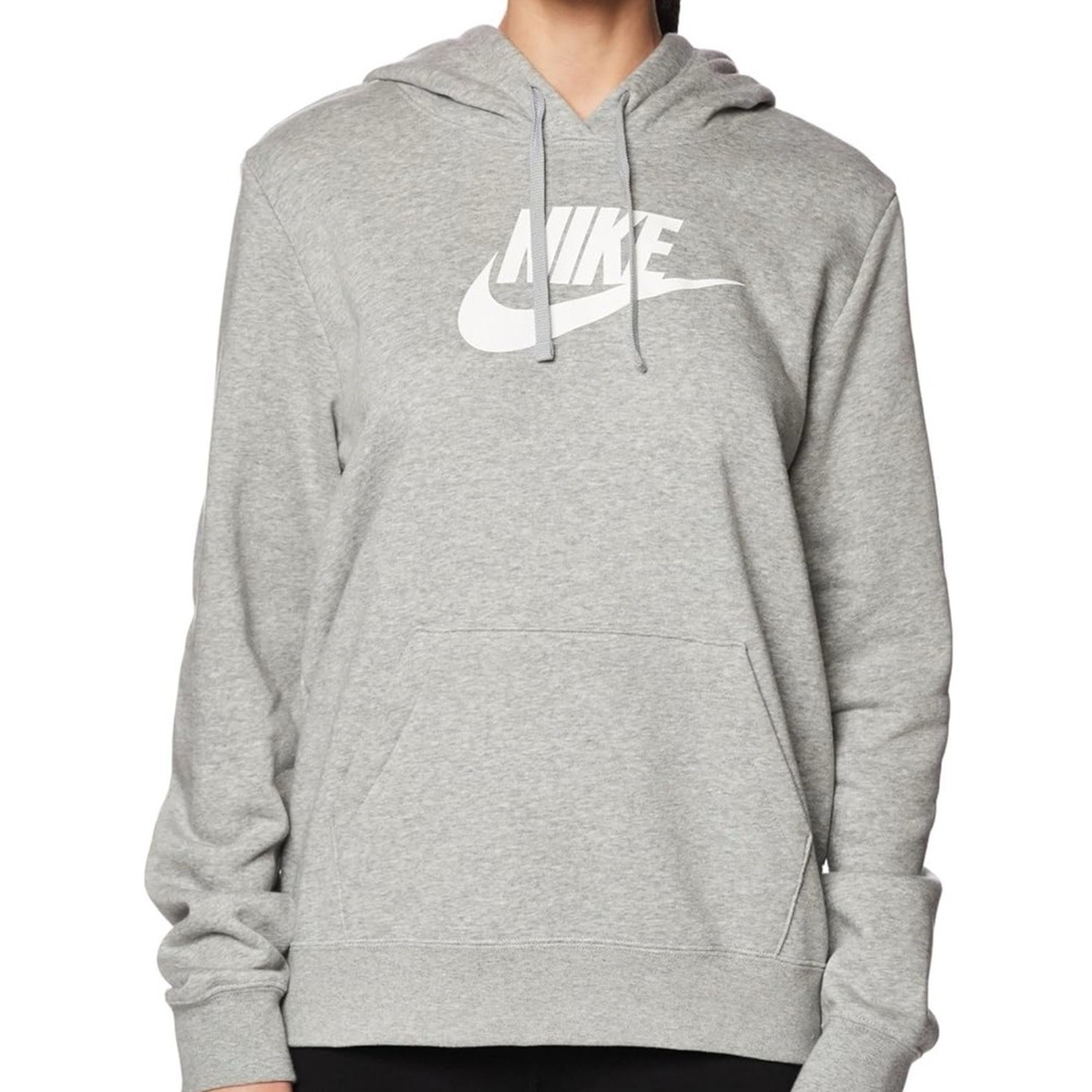 Nike Women's‎ Pullover Hoodie Sweatshirt Gray and White Logo Size Medium NWT